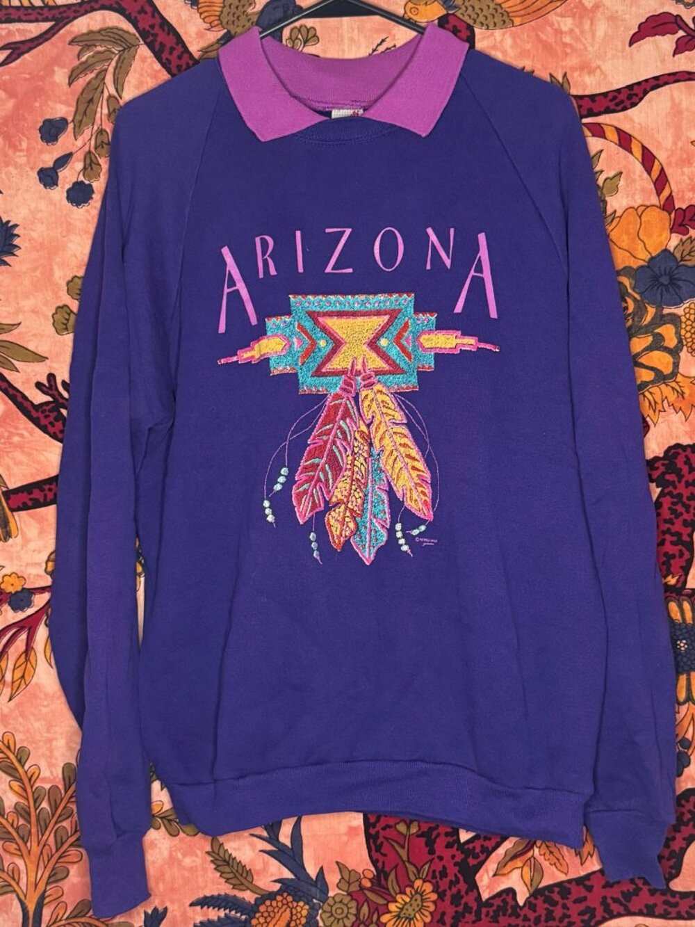 Vintage Collared Purple Arizona Crewneck
